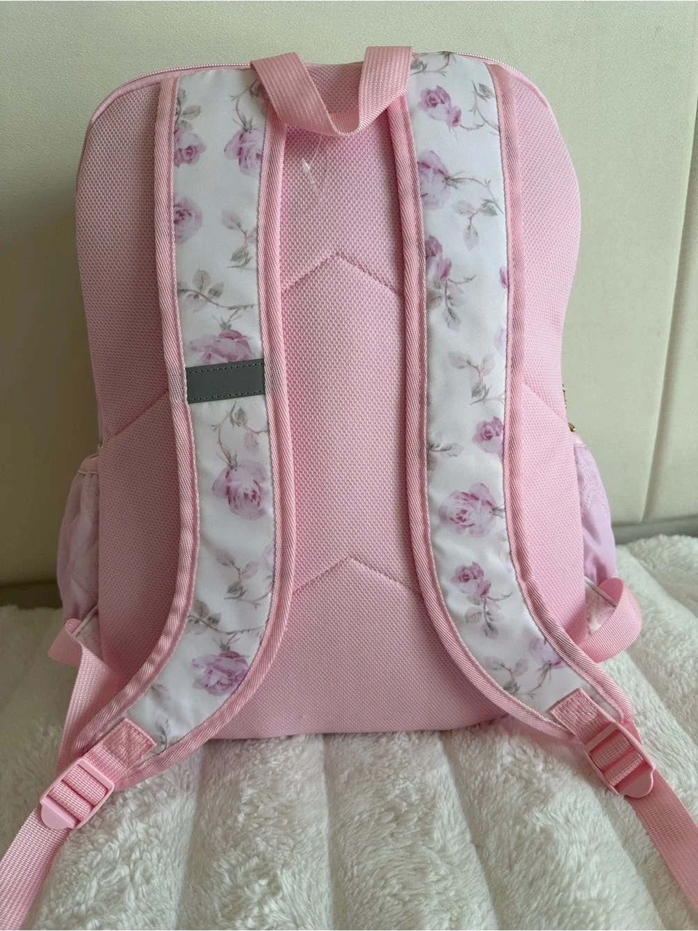 LoveShackFancy Pink Floral Kids Backpack with Matching Lunch Tote